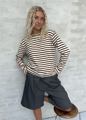 Nete stripe bluse Offwhite/Bordeaux Boii Studios 